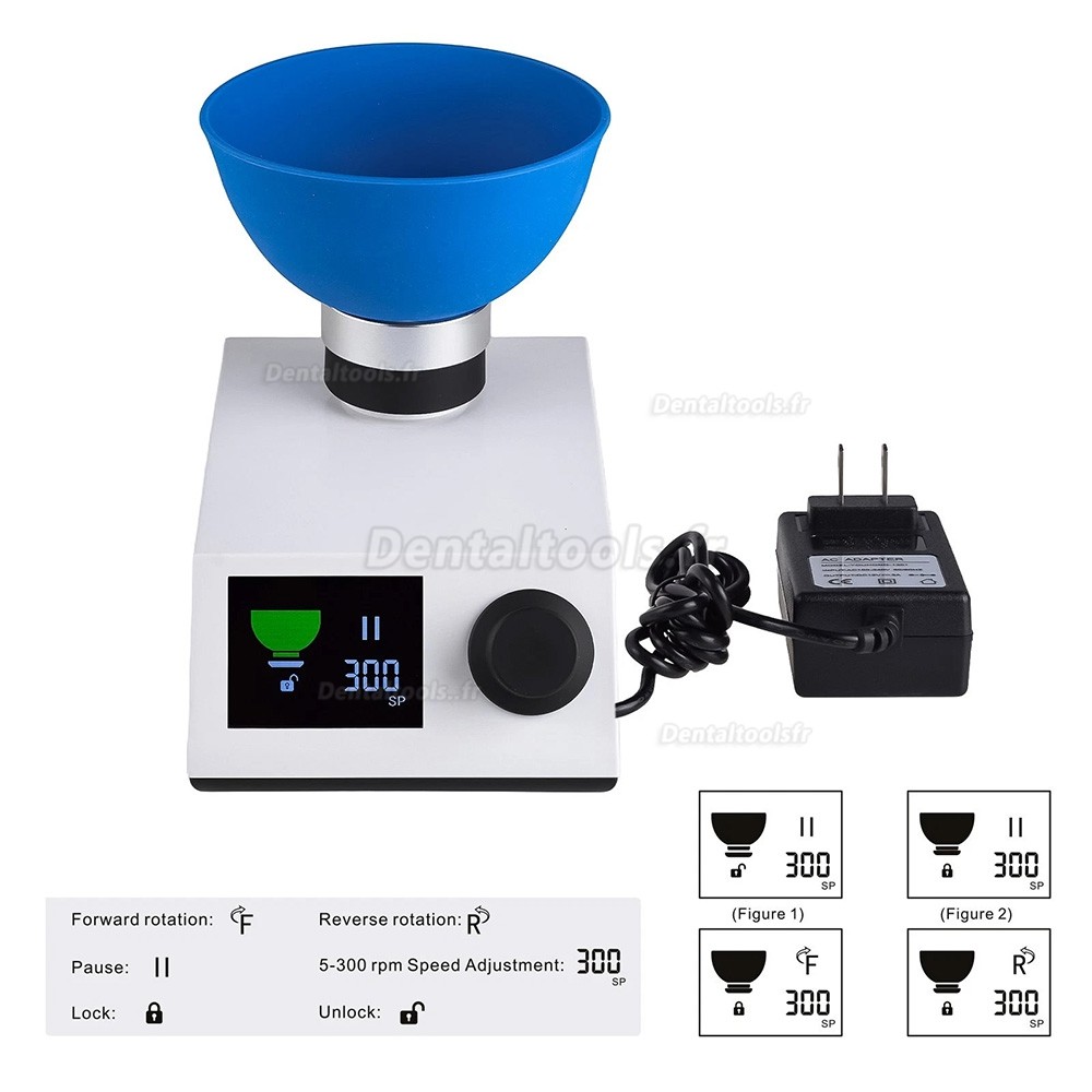 M&eacute;langeur automatique d'alginate dentaire &agrave; vitesse r&eacute;glable 5 &agrave; 300 tr min